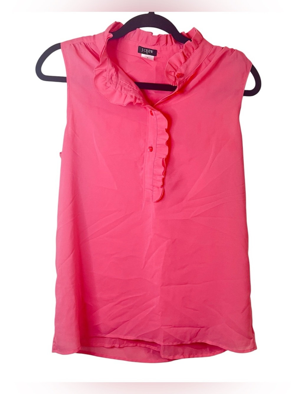 J. Crew Pink Ruffle-Trim Sleeveless Camisole
